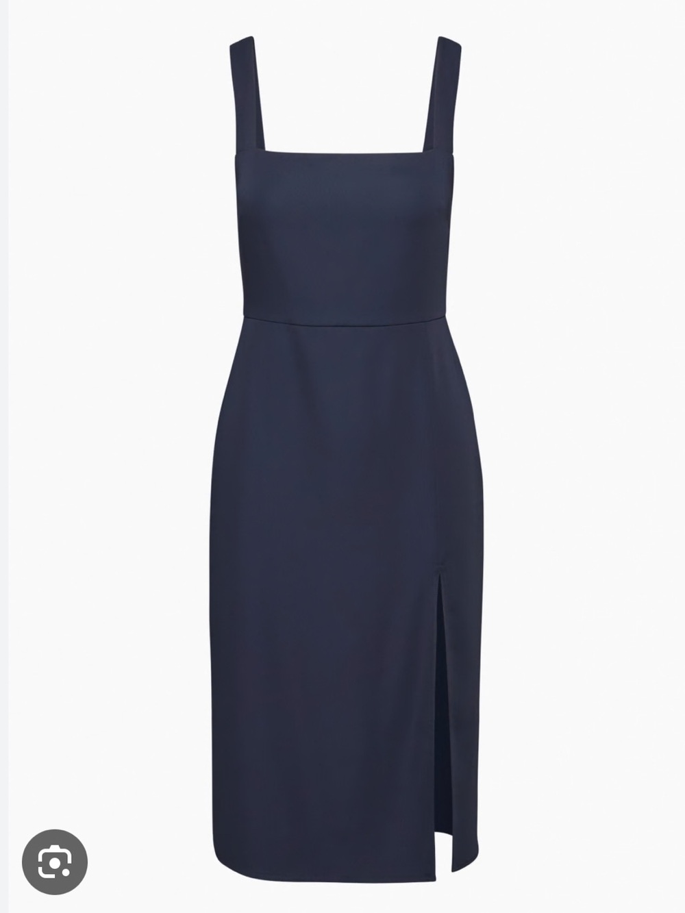 Babaton Aritzia 90’s Slit Dress Navy Square-Neck Midi Dress with Side Slit